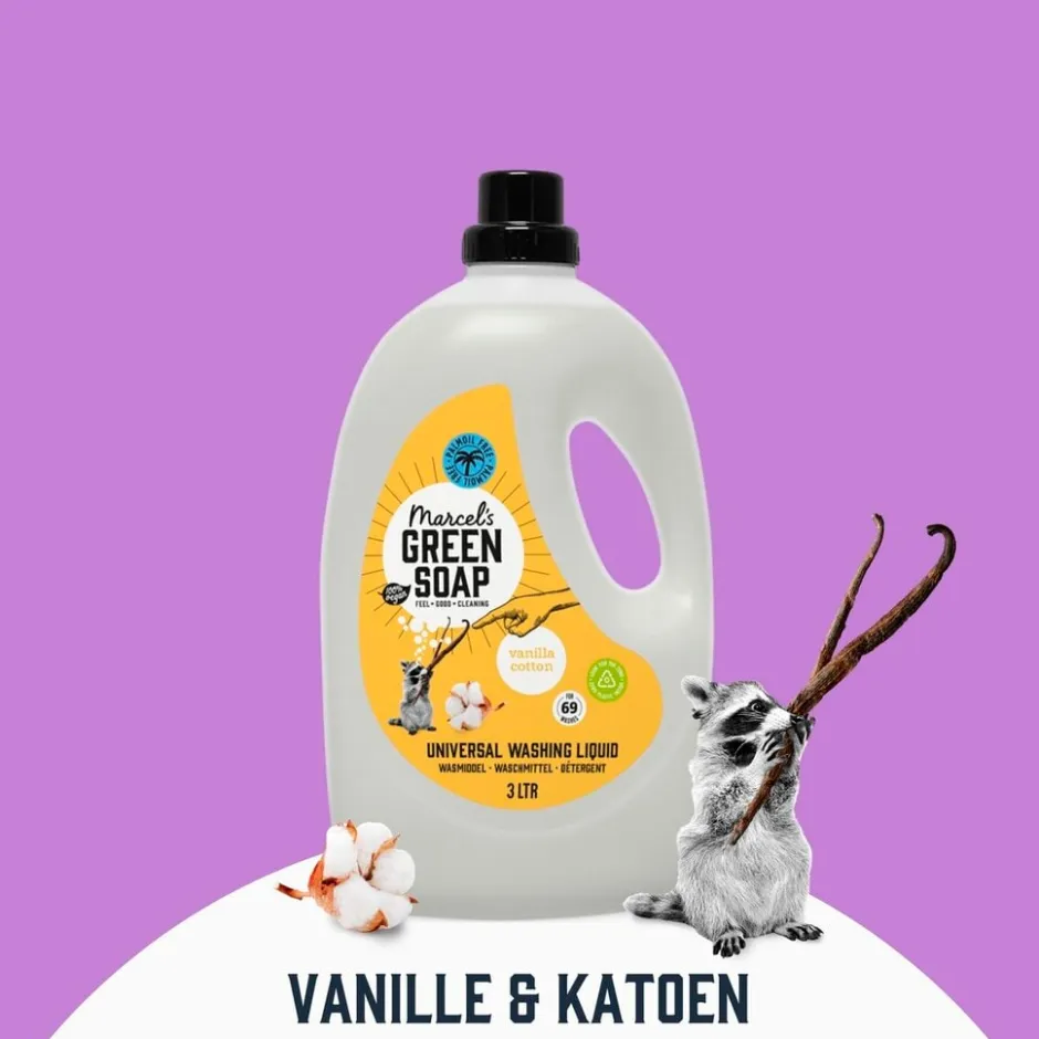 Vanille & Katoen Vloeibaar Wasmiddel|Marcel's Green Soap