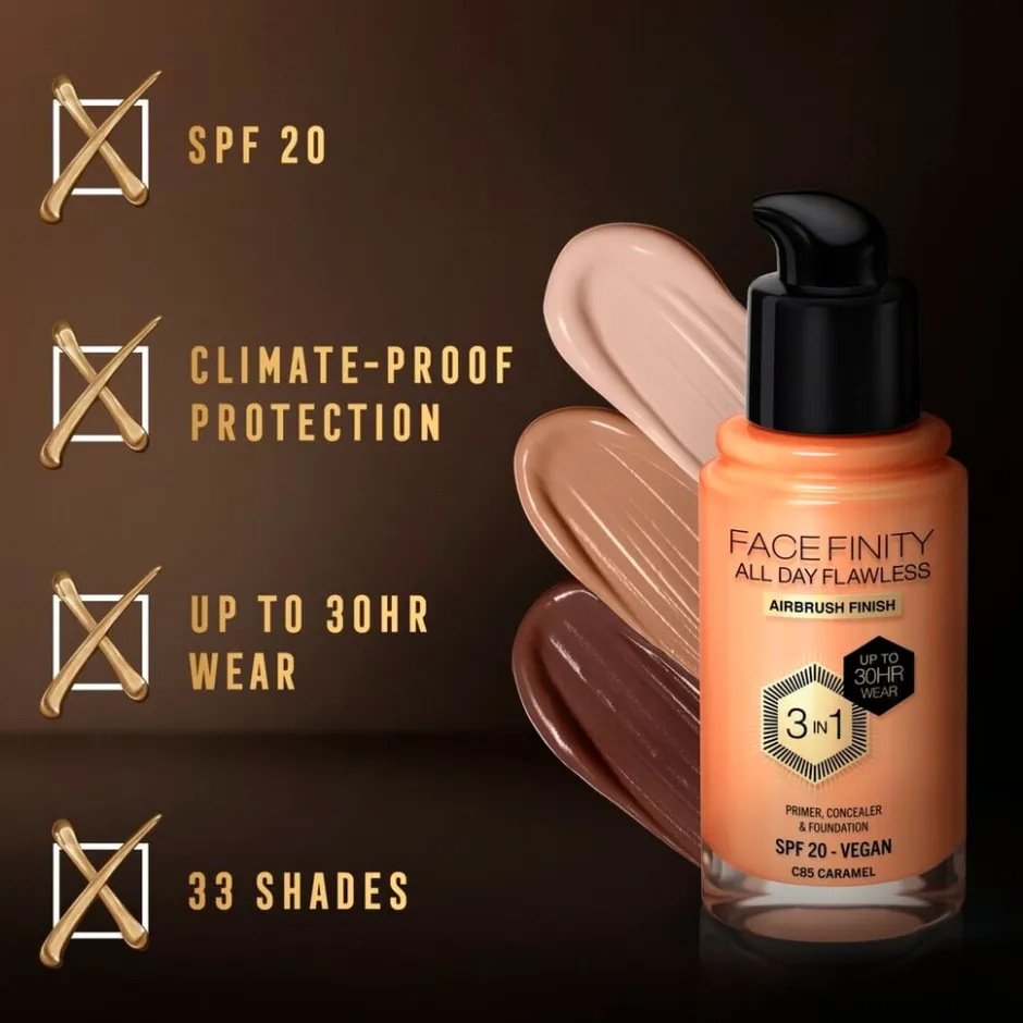 Max Factor Facefinity All Day Flawless C85 Caramel Foundation< Foundation