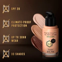 Facefinity All Day Flawless N45 Warm Almond Foundation|Max Factor