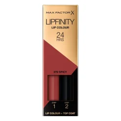 Max Factor Lipfinity Lip Colour 070 Spicy 2-Step Longlasting Lipstick< Lipmake-Up