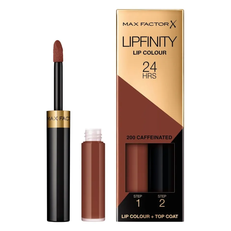 Lipfinity Lip Colour 200 Caffeinated 2-Step Longlasting Lipstick|Max Factor Hot