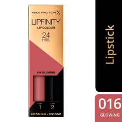 Max Factor Lipfinity Lip Colour 016 Glowing 2-Step Longlasting Lipstick< Lipmake-Up