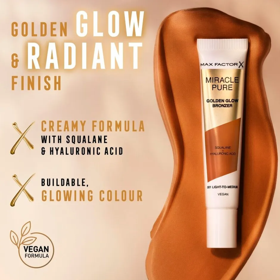 Max Factor Miracle Pure 001 Light-to-Medium Golden Glow Bronzer< Bronzer