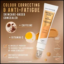 Miracle Pure Cream Concealer 03 Peach Eye Enhancer|Max Factor Best
