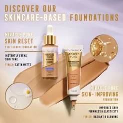Max Factor Miracle Pure Skin Reset 60-80 Light to Medium 2-in-1 Serum Foundation< Foundation