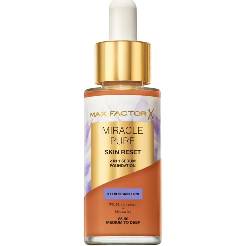 Miracle Pure Skin Reset 85-90 Medium to Deep 2-in-1 Serum Foundation|Max Factor Outlet