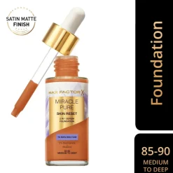 Miracle Pure Skin Reset 85-90 Medium to Deep 2-in-1 Serum Foundation|Max Factor Outlet