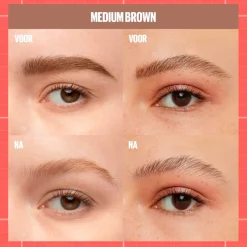 Maybelline New York Build-A-Brow 257 Medium Brown Wenkbrauwpotlood en -Gel< Wenkbrauw Make-Up