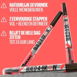 Maybelline New York Build-A-Brow 257 Medium Brown Wenkbrauwpotlood en -Gel< Wenkbrauw Make-Up