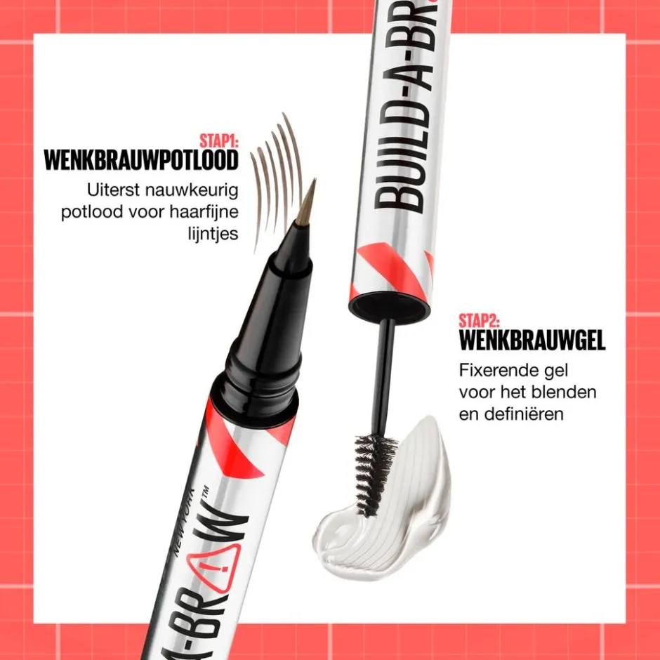 New York Build-A-Brow 255 Soft Brown Wenkbrauwpotlood en -Gel|Maybelline Hot