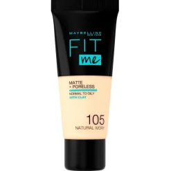New York Fit Me Matte & Poreless 105 Natural Ivory Foundation|Maybelline Hot