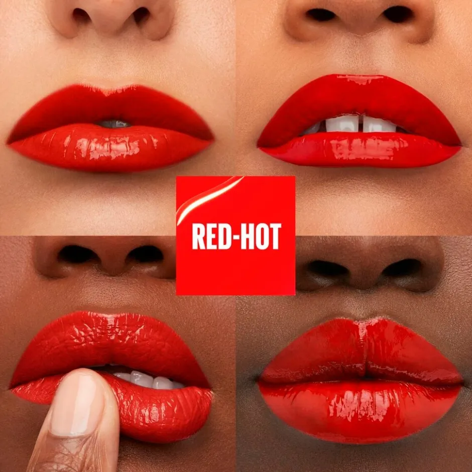 New York SuperStay Vinyl Ink 25 Red-Hot Lipstick|Maybelline Outlet