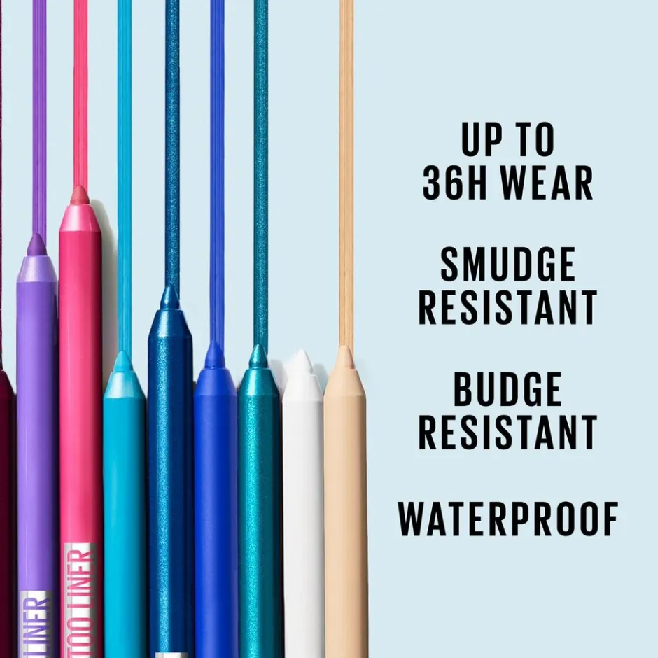 New York Tattoo Liner 60 Emerald Energy Automatic Gel Pencil|Maybelline Hot