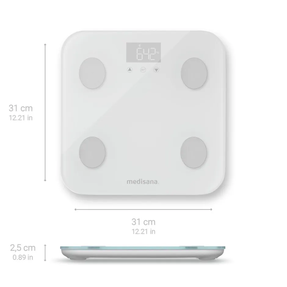 BS 600 Lichaamsanalyse weegschaal met WiFi en Bluetooth|Medisana Best