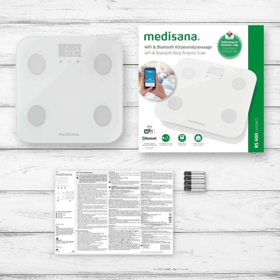 BS 600 Lichaamsanalyse weegschaal met WiFi en Bluetooth|Medisana Best