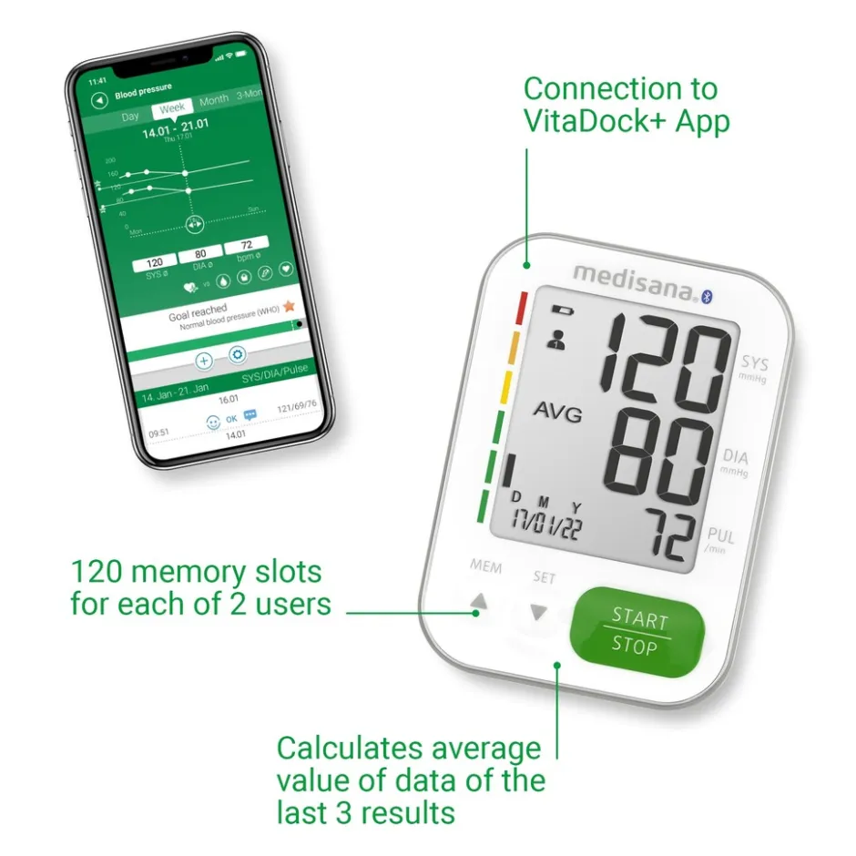 medisana BU 570 connect bovenarmbloeddrukmeter wit< Bloeddrukmeters