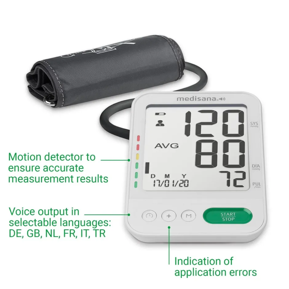 medisana BU 586 sprekende bovenarm bloeddrukmeter< Bloeddrukmeters