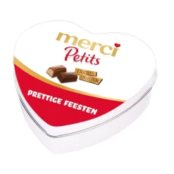 Merci Petits geschenkdoos hartje "prettige feesten"< Chocolade
