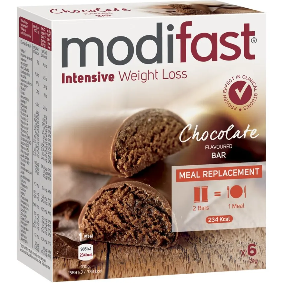 Modifast Melkchocolade Lunchreep< Maaltijdvervangers|Maaltijdrepen, Drinkmaaltijden