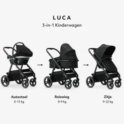 Mooiys Luca Kinderwagen 3 in 1 Inclusief Autostoel< Kinderwagens|Autostoel