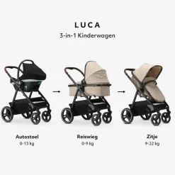 Luca Kinderwagen 3 in 1 Inclusief Autostoel|Mooiys Sale
