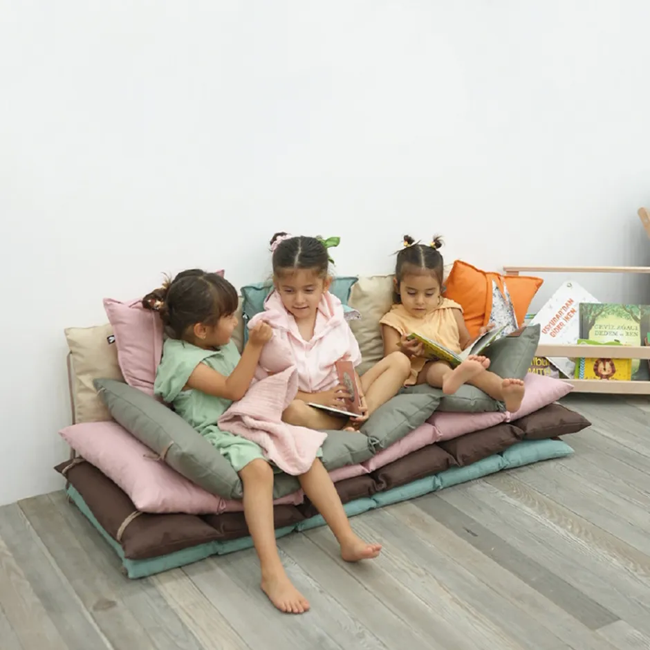 MorDesign Beige 135 cm Multifunctioneel Speelmatras< Speelkleden En Babygyms