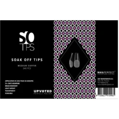 UPVOTED Soak Off Tips Medium Coffin|NailPerfect Hot