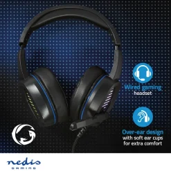 Nedis GHST410BK 7.1 over ear gaming headset< Gaming