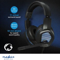 Nedis GHST410BK 7.1 over ear gaming headset< Gaming