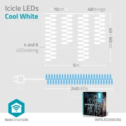 WIFILXC03W250 Smart Wi-Fi ijspegelsnoer|Nedis Hot