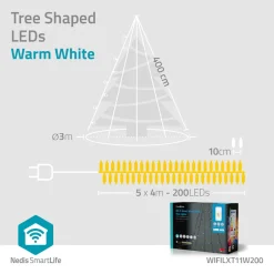 Nedis WIFILXT11W200 Smart Wi-Fi-lichtsnoer< Kerstverlichting