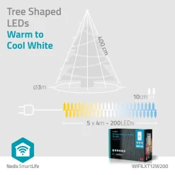 Nedis WIFILXT12W200 Smart Wi-Fi-lichtsnoer< Kerstverlichting