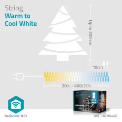 Nedis WIFILX02W400 Smart Wi-Fi-lichtsnoer< Kerstverlichting