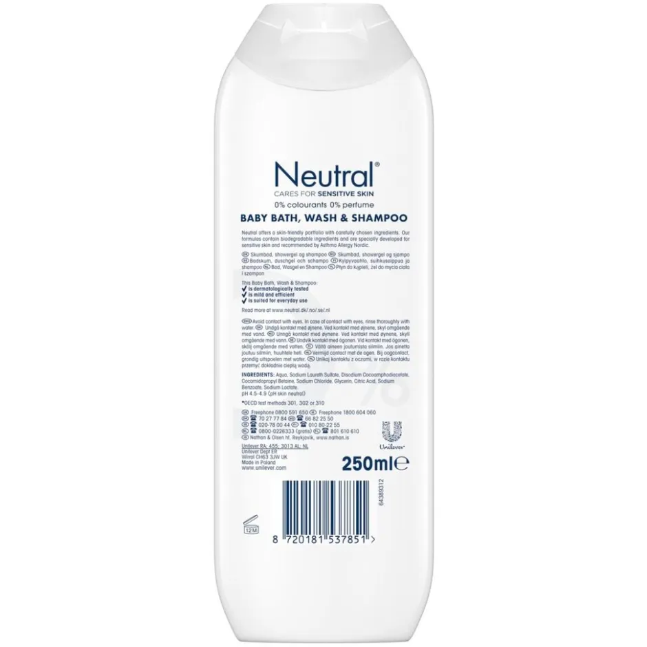 Neutral 0% Baby Bath, Wash & Shampoo< Baby Haarverzorging
