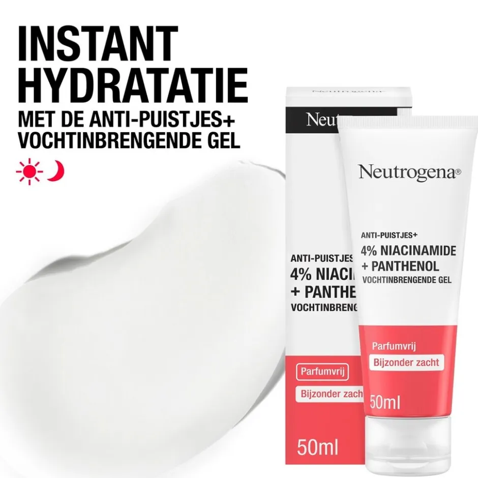 Neutrogena Anti-Puistjes+ 4% Niacinamide + Panthenol Vochtinbrengende Gel< Dermacare|Dagcreme