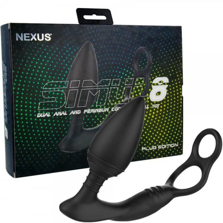 Nexus Simul8 Buttplug met Cockring & Ballstretcher< Seksspeeltjes