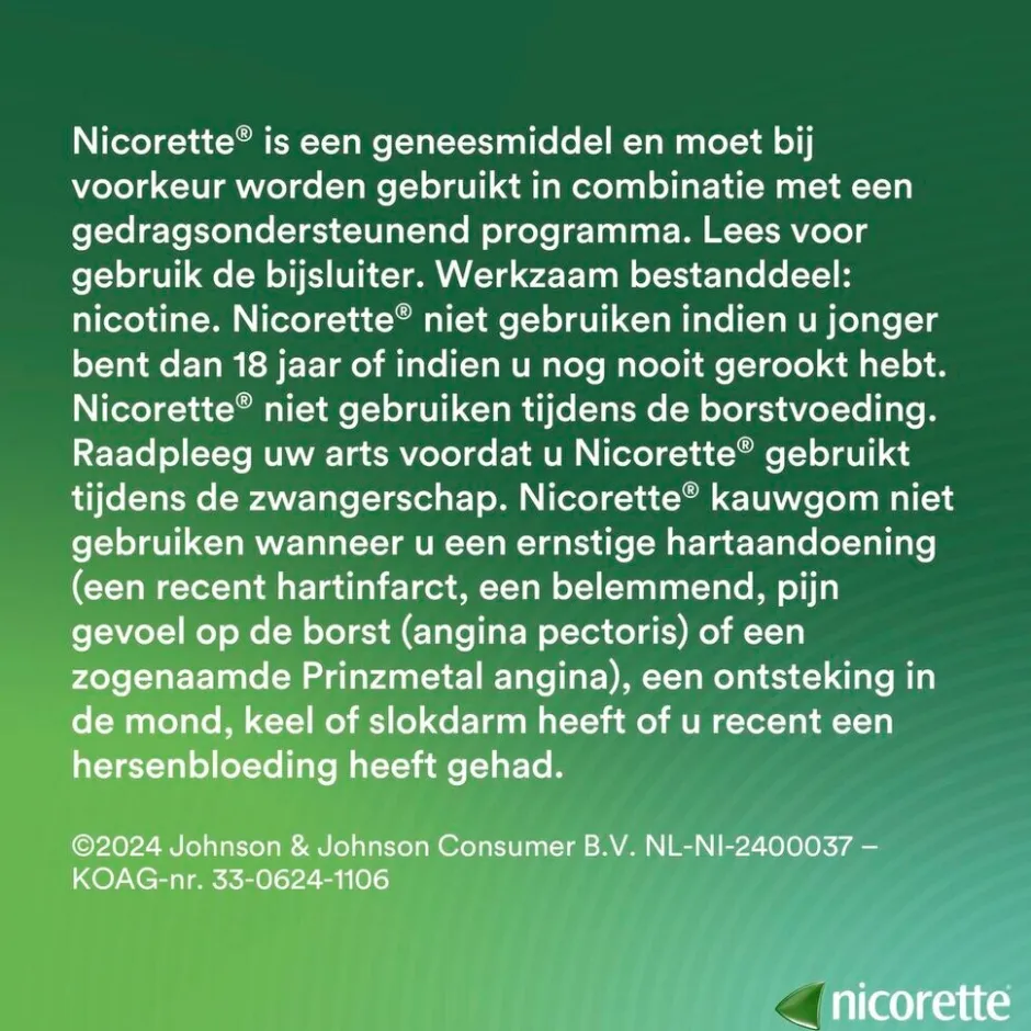 Nicorette Fresh Fruit 2mg Suikervrije Kauwgom< Stoppen Met Roken