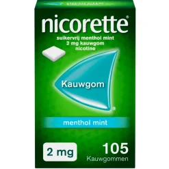 Nicorette Menthol Mint 2mg Suikervrije Kauwgom< Stoppen Met Roken