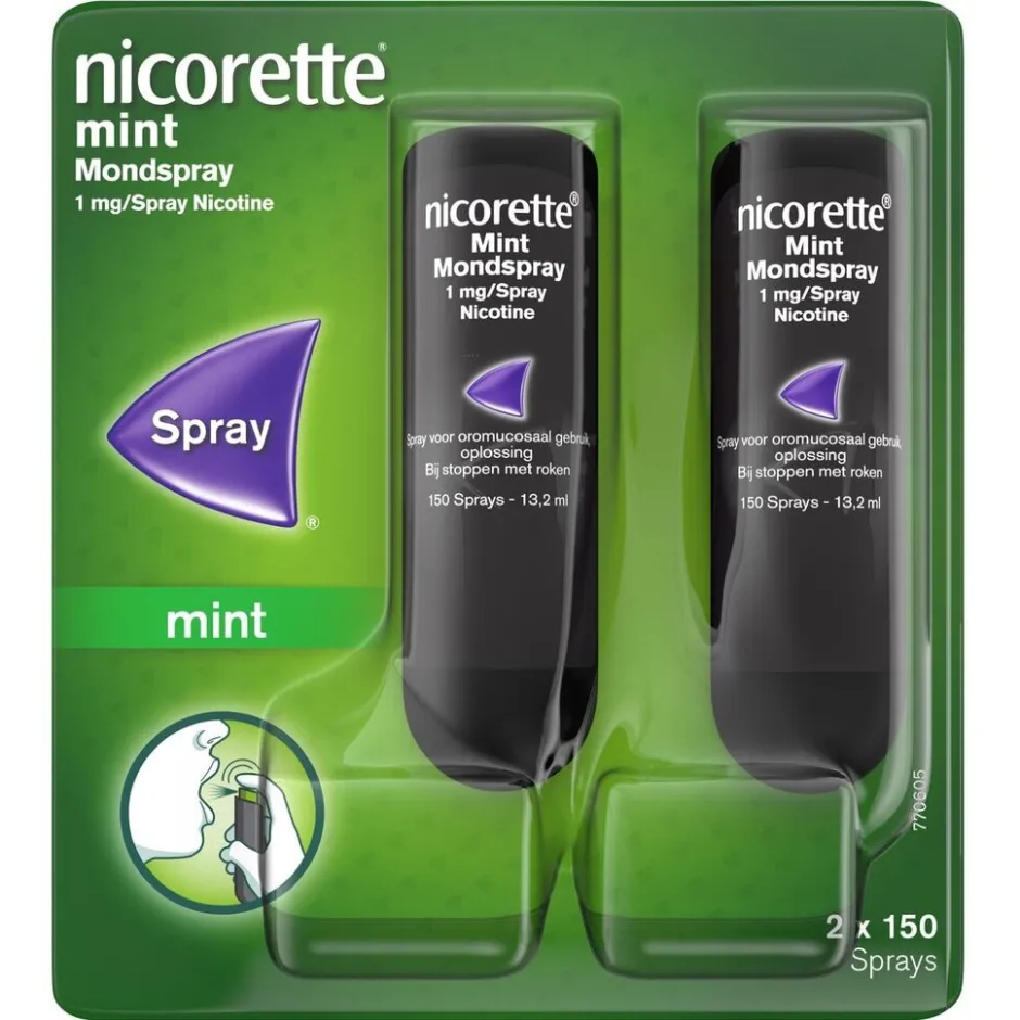 Nicorette Mint 1mg Suikervrije Mondspray< Stoppen Met Roken