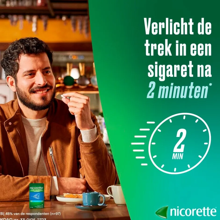 Nicorette Nicotine Freshmint 4mg Suikervrije Zuigtabletten< Stoppen Met Roken