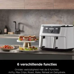 Ninja Dubbele Airfryer XXL AF400EUWH< Frituurpannen En Airfryers