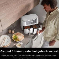 Ninja Dubbele Airfryer XXL AF400EUWH< Frituurpannen En Airfryers