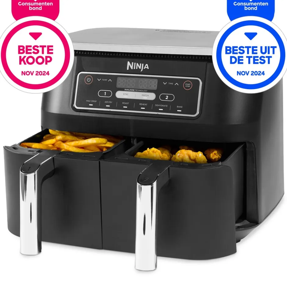 Ninja Dubbele Airfryer XXL AF300EU< Verrassend Elektronica|Frituurpannen En Airfryers