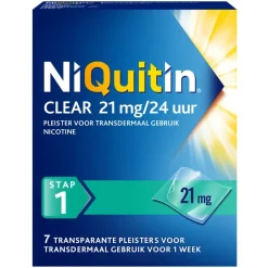 Niquitin Clear Pleister Stap 1 - 21 mg - Nicotinepleister< Stoppen Met Roken