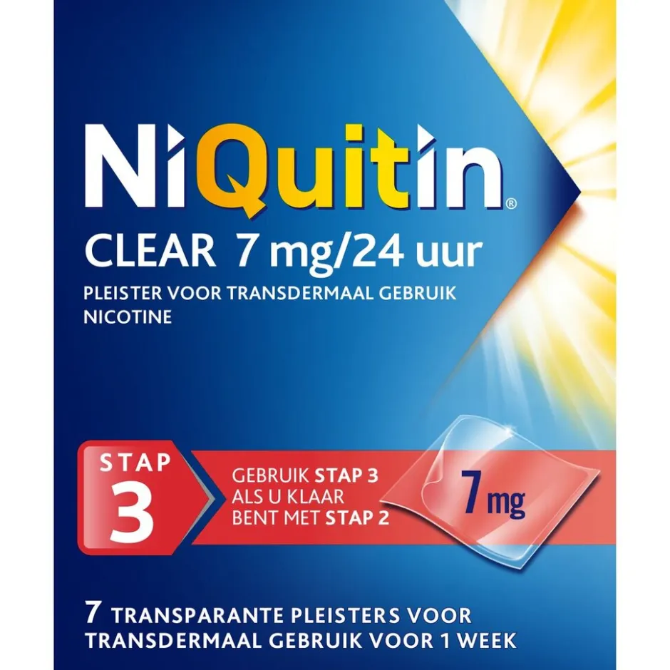 Clear Pleister Stap 3 - 7 mg - Nicotinepleister|Niquitin Sale