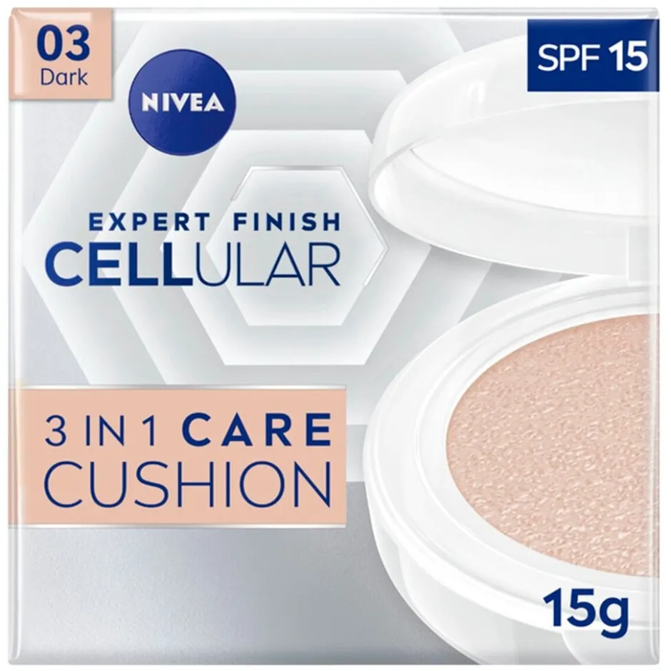 NIVEA Cellular Expert Finish 03 Medium Dark SPF15 3-In-1 Care Cushion Foundation|Nivea Skincare Best