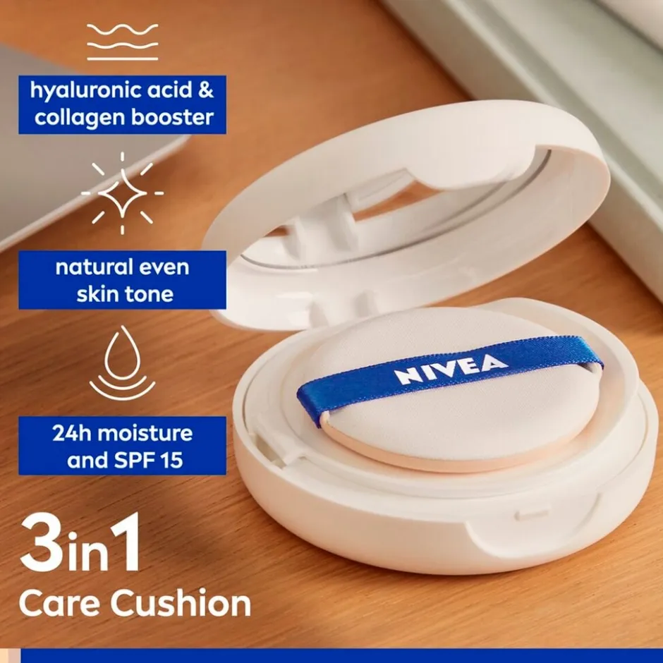 NIVEA Cellular Expert Finish 03 Medium Dark SPF15 3-In-1 Care Cushion Foundation|Nivea Skincare Best