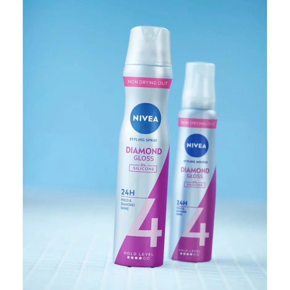 Diamond Gloss Care Hold 4 Mousse|Nivea