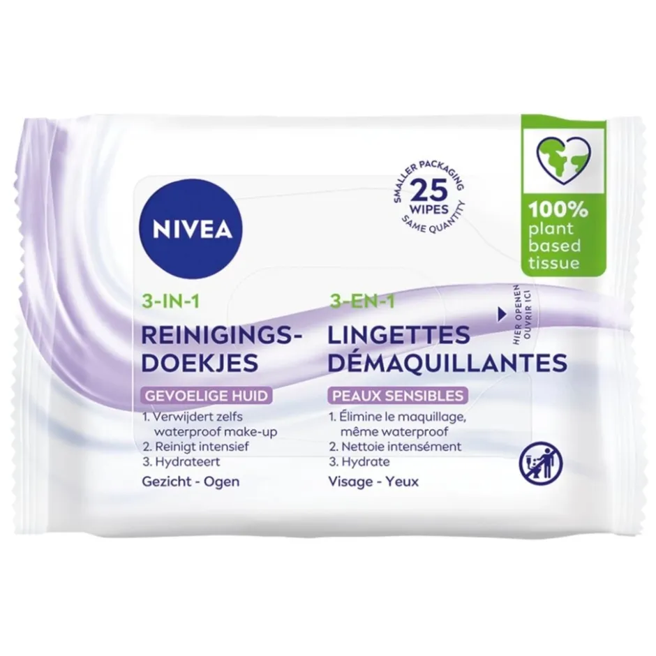 Nivea Skincare NIVEA 3-In-1 Sensitive Reinigingsdoekjes< Gezichtsreiniging