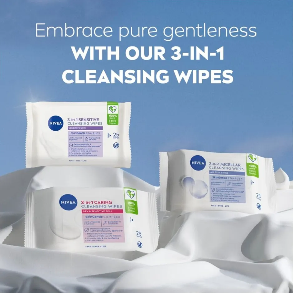 Nivea Skincare NIVEA 3-In-1 Sensitive Reinigingsdoekjes< Gezichtsreiniging